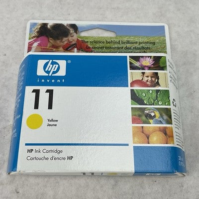 Genuine OEM HP 11 Yellow Ink Cartridge C4838AN Sealed Expired Lot of 3