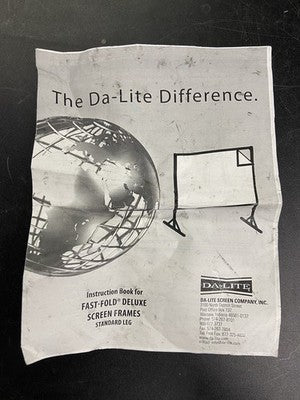 Da-Lite Fast-Fold Deluxe Projection Screen Frame - No Screen - Parts or Repair