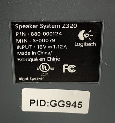 Logitech Z320 880-000124 Desktop Speaker System w/ AC Adapter Power Supply