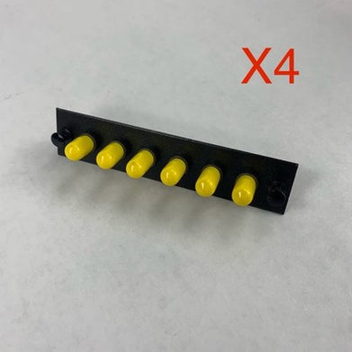 Hubbel FSPST6 6-Pack Panel, 6 ST Adapters - Untested - Lot of 4