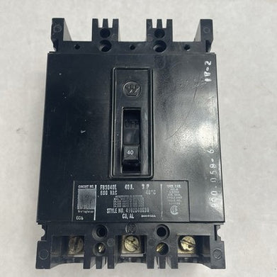 Westinghouse Circuit Breaker FB3040L 3-Pole 40A 600VAC Untested