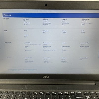 Dell Latitude 3500 15.6" i5-8265U 1.60 GHz 8 GB RAM No SSD No OS Bad Edge