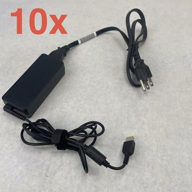 Lenovo Slim Square Yellow Tip 65 Watt Adapter Mixed Lot of 10