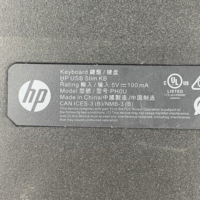 HP PH0U Slim USB Wired US Black Desktop Keyboard with Numpad Lot of 3