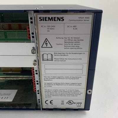 Siemens Hipath 4000 Communications Server Frame Chassis No Boards No PSUs