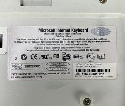 Microsoft RT9410 PS/2-Wired Mechanical Internet Keyboard