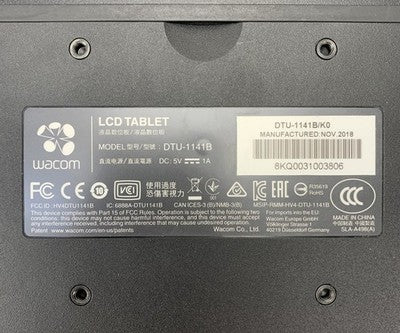Wacom DTU-1141B 10.1" Full HD Drawing Tablet w/ Cord - Tested Screen Damage
