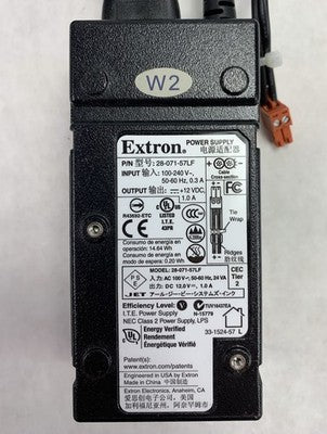 Extron 28-071-57LF 12V 1A 12W Power Supply (Lot of 2)