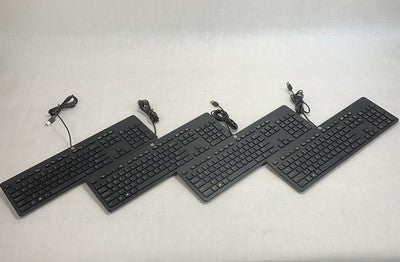 HP PH0U Slim USB Wired QWERTY Keyboard Black (Lot of 4)