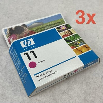 C4837AN Hp 11 Ink Cartridge Magenta 1100 1200 Sealed Expired Box Lot of 3