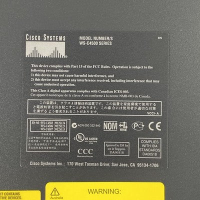 Cisco Catalyst WS-C4503 3-Slot Modular Enterprise Chassis