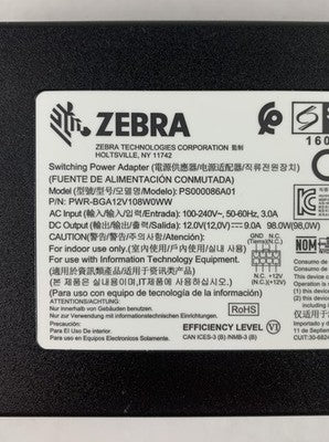 Zebra PS000086A01 PWR-BGA12V108W0WW 12V 9A 98W AC Adapter Power Supply