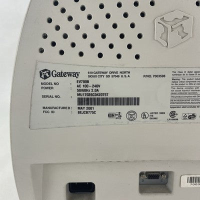 Gateway EV700  Computer Monitor Tested No Stand No VGA