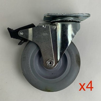 Colson 5" Rubber Performa Swivel Locking Casters Lot of 4x