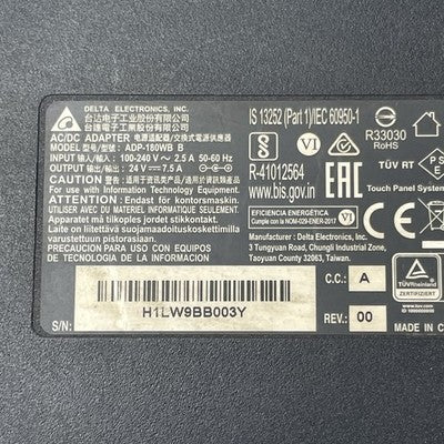 Delta 180W ADP-180WB B For ELO 24V 7.5A 180W Tip 6.5mm pin series AIO Monitor