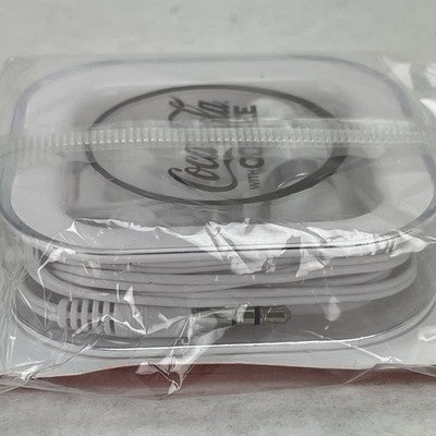 Coca-Cola with Coffee Coke Branded Wired Earbuds Headphones White Lot of 10