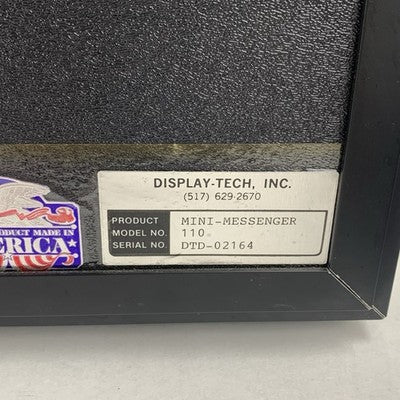 Display-Tech 110 31" Mini-Messenger LED Remote Display Tested w/ Case