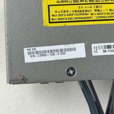 Cisco WS-C3850-12S-E 12 Ports Managed Network Switch Tested Reset No Power Sup