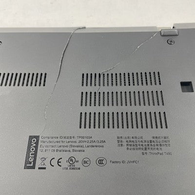 Lenovo ThinkPad T490 14" i5-8365U 1.60 GHz 16 GB RAM No SSD No OS READ