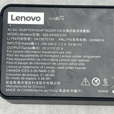 Lenovo 45W 20V 2.25A AC Adapter ADLX45NCC2A Square Tip Lot of 10