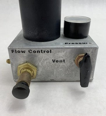 Pressure Compensated Flow Control Valve Vent With Container Vial