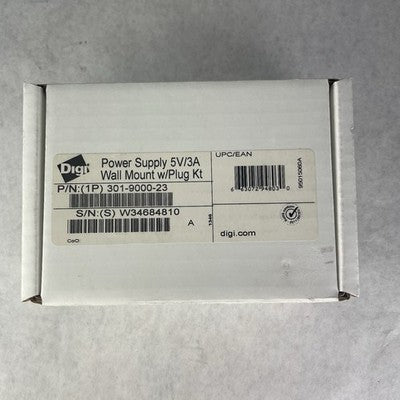 Digi 301-9000-23 Power Supply 5V 3A Wall Mount With Plug Kit