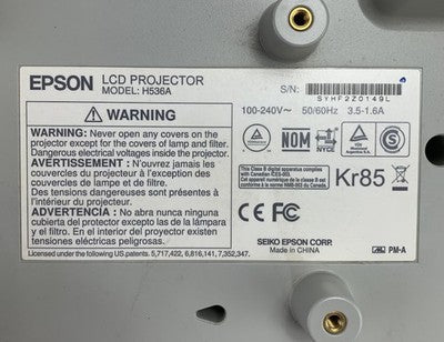 Epson BrightLink 436Wi H536A LCD Lamp Projector 2016 Lamp Hours No Remote