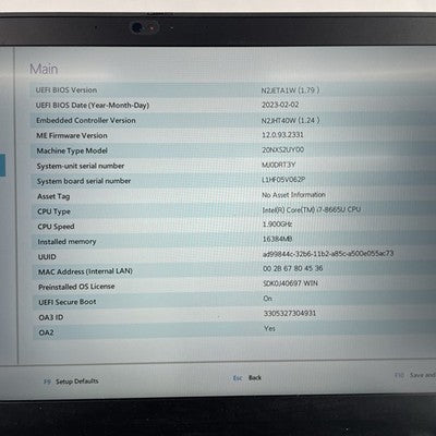 Lenovo ThinkPad T490s 14" i7-8665U 1.90 GHz 16 GB RAM No SSD No OS Missing "F1"