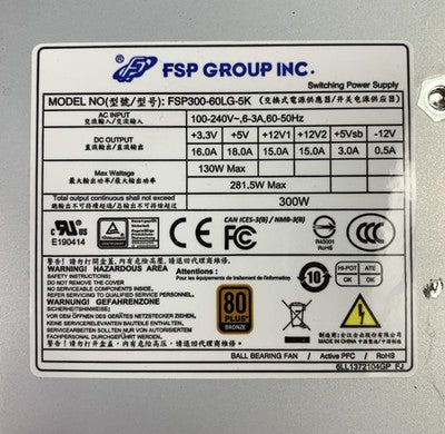 FSP Group FSP300-60LG-5K 300W Switching Power Supply