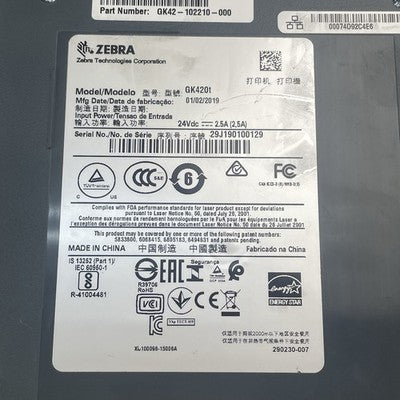Zebra GK420t Thermal Label Printer Parts 139,788