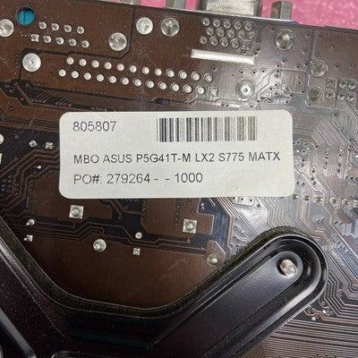 ASUS P5G41T-M Motherboard Intel Core 2 Duo E7500 2.93GHz 2GB RAM w/IO