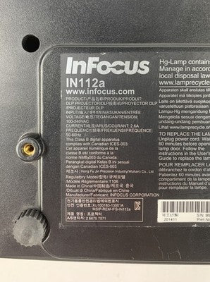 InFocus IN112a DLP Lamp Projector 1775 Lamp Hours - No Remote