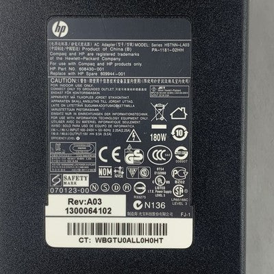 HP HSTNN-LA03 PA-1181-02HH Smart Pin AC Adapter 180W 19V Big Barrel Charger