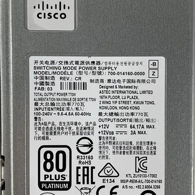 Cisco 700-014160-0000 Power Supply UCSC-PSU1-770W 341-0591-0 Lot of 2x
