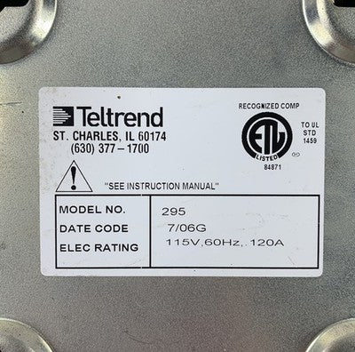 Teltrend 295 Data Auxiliary Set Single Position Mounting Assembly