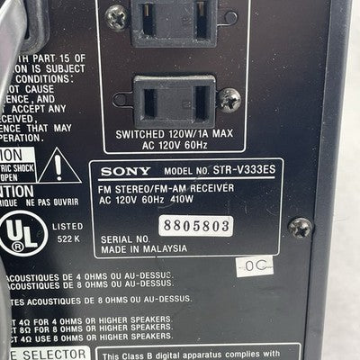 Sony STR-V333ES 5.1 Channel Reciver Tested