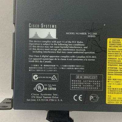 Cisco VG-248 48-Port Analog Voice VoiP Gateway Tested Reset