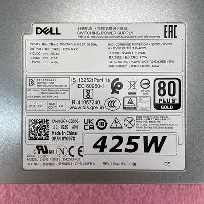 Dell 0Y097X 425W Switching Power Supply 80 Plus Gold Lot of 2