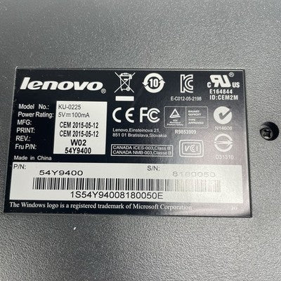 Lenovo KU-0225 Wired Keyboard Lot of 10