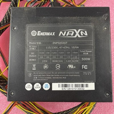 Enermax NAXN ENP500AST 500W Power Supply Power Tested