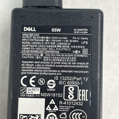 Dell LA65NS2-01 OEM Laptop AC Adapter Power Cord Cable 19.5V Lot of 10