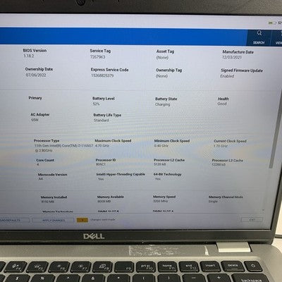 Dell Latitude 5420 14" Laptop i7-1165G7 2.8 GHz 8 GB Ram No OS/SSD/AC Bad Port