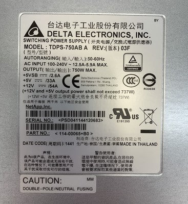 Delta TDPS-750AB A Rev 03F 750W Switching Power Supply