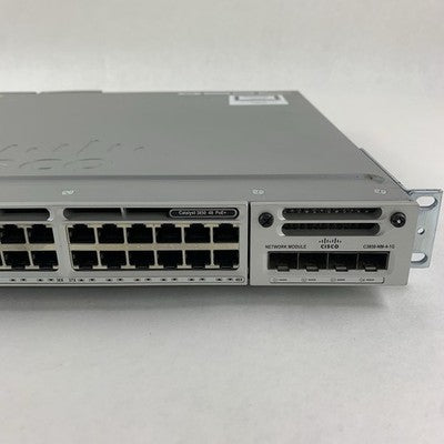 Cisco WS-C3850-48PW-S PoE+ 48-Port Network Switch Tested w/ C3850-NM-4-1G