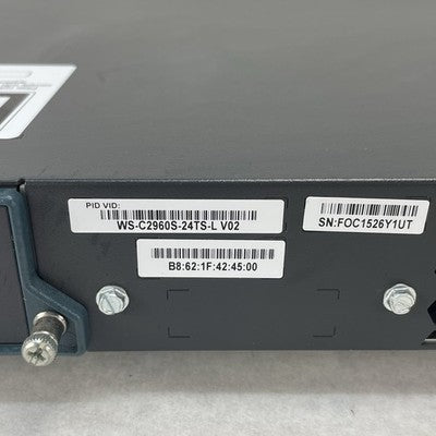 Cisco WS-C2960S-24TS-L 24 Port Managed V02 - Tested