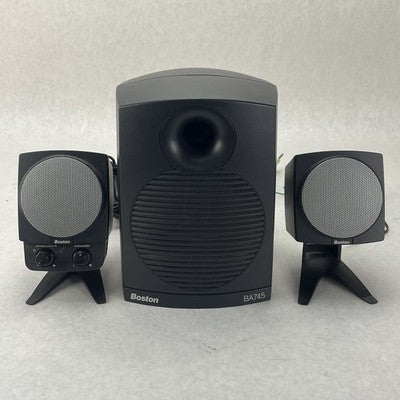 Boston Acoustics BA745 Computer Speaker System Sub & 2 Satellites Tested