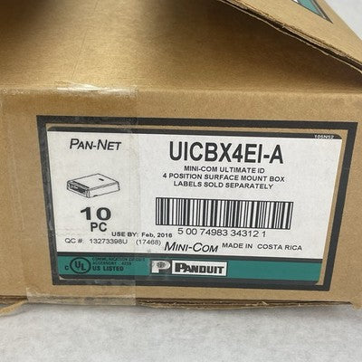 UICBX4El-A Panduit Surface Mount Box 4-Port Mini-Com Ultimate ID White Lot of 10