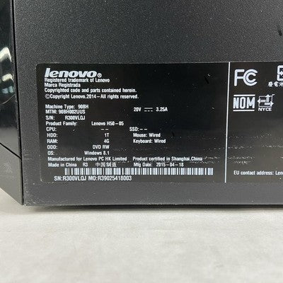 Lenovo H50-05 MT AMD E1-6010 1.35GHz 4GB RAM No HDD No OS