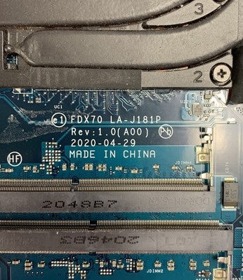 Dell Precision 7750 Motherboard Intel Core i7-10750H 2.6GHz 16GB RAM 2 Sticks