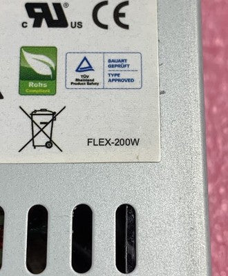 Unbranded Flex-200W 100-240Vac 6-4A 60/ 50Hz 200W Power Supply